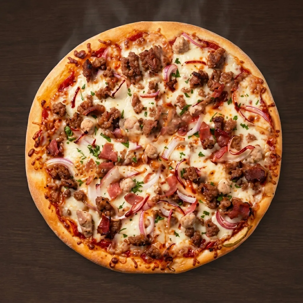 Meat Lovers Pizza at Next Level Pizza Restaurant in Medicine Hat, AB