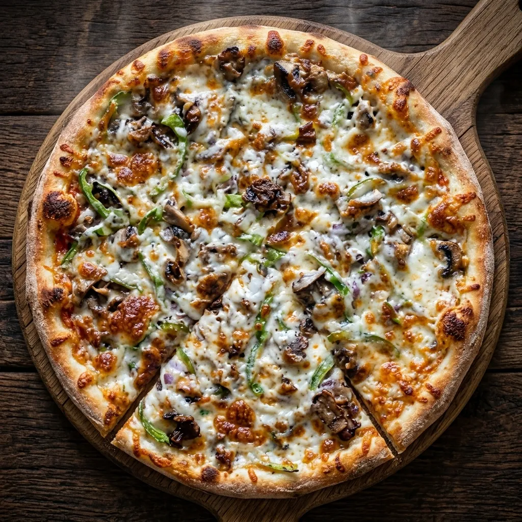 Philly's Cheesesteak Pizza at Next Level Pizza Restaurant in Medicine Hat, AB