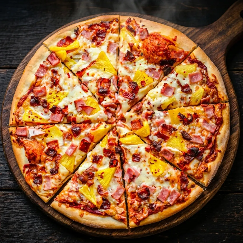 Hawaiian Pizza at Next Level Pizza Medicine Hat – premium ham and pineapple on fresh dough